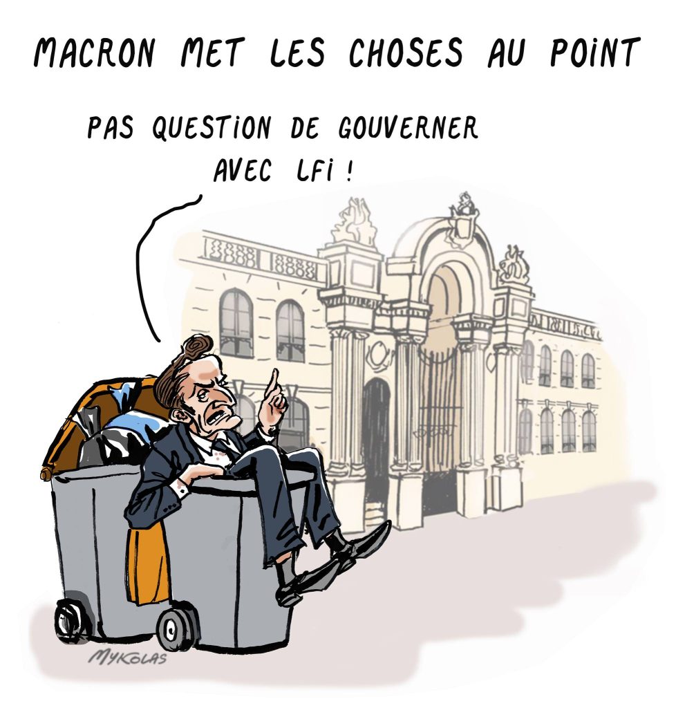 dessin presse humour élections législatives image drôle LFI Emmanuel Macron