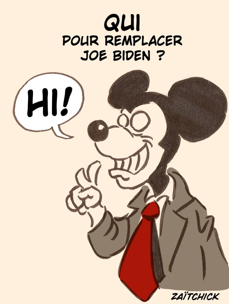 dessin presse humour retrait Joe Biden image drôle présidentielle américaine