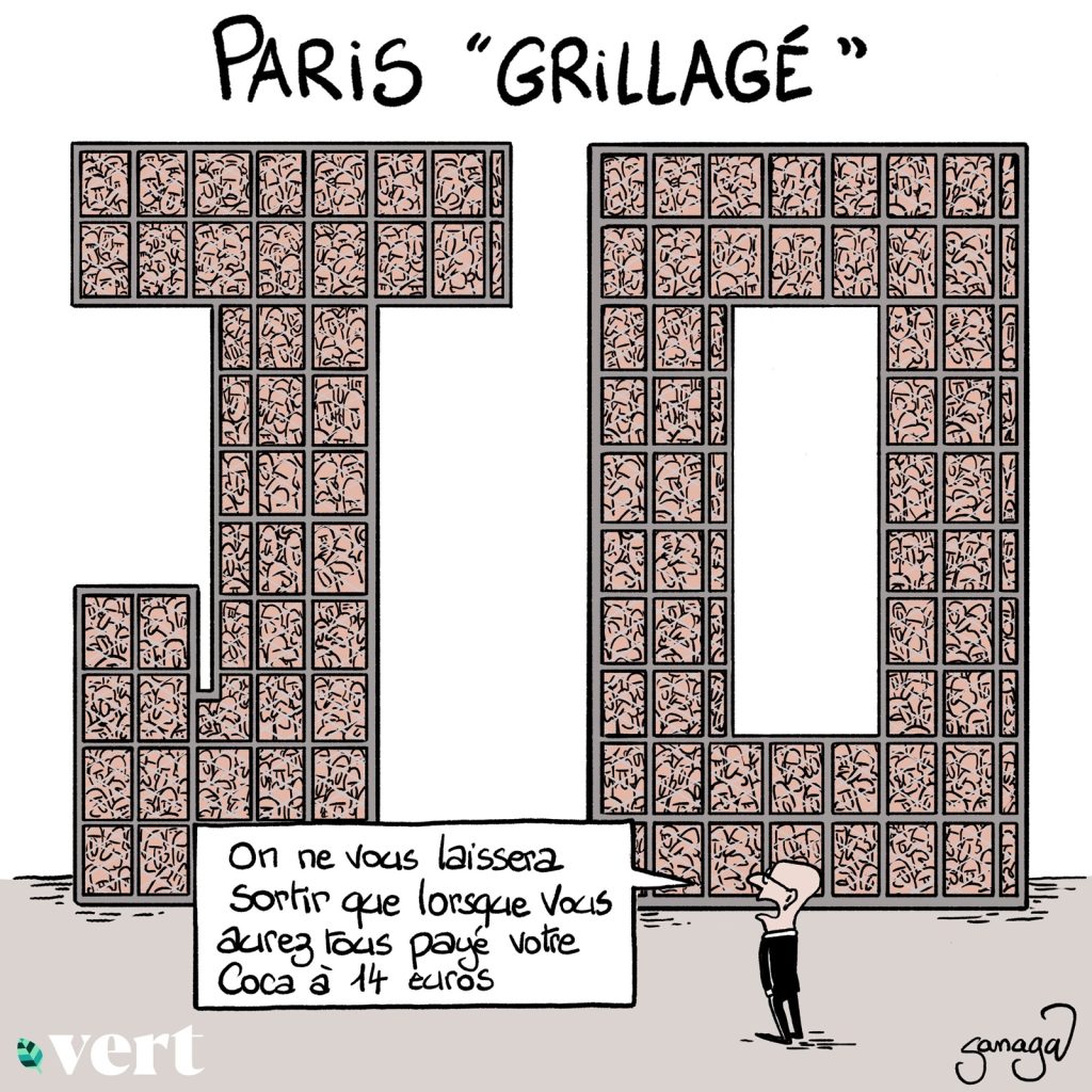 dessin presse humour grillages Paris image drôle Jeux Olympiques 2024