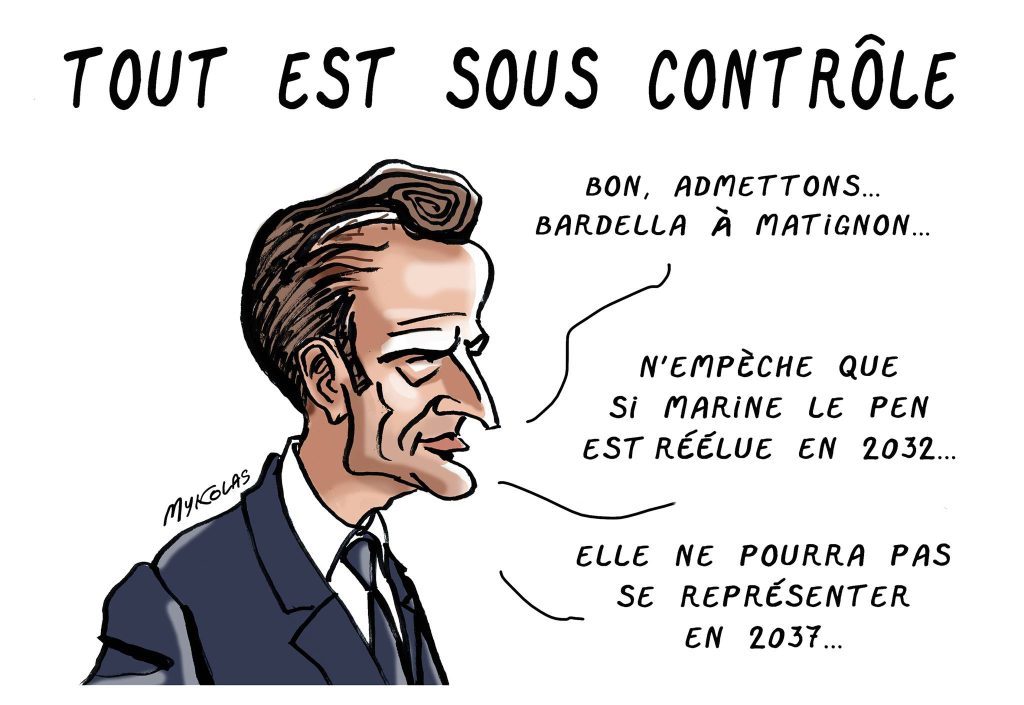 dessin presse humour élections législatives image drôle Emmanuel Macron stratégie politique