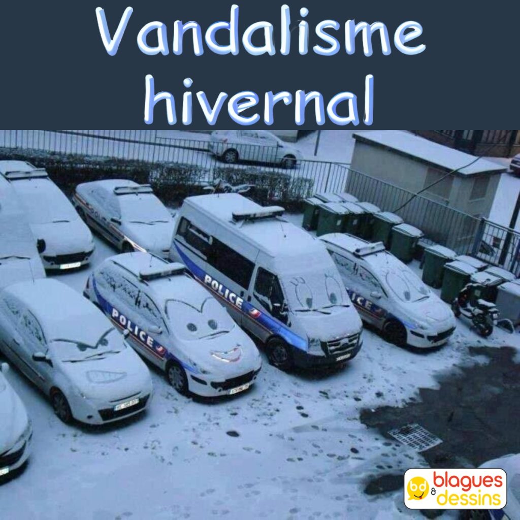 dessin humour dessins neige image drôle voitures police