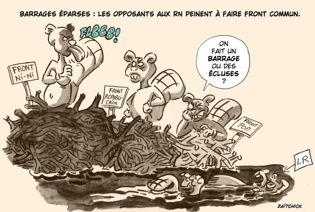 dessin presse humour législatives anticipées image drôle barrage républicain