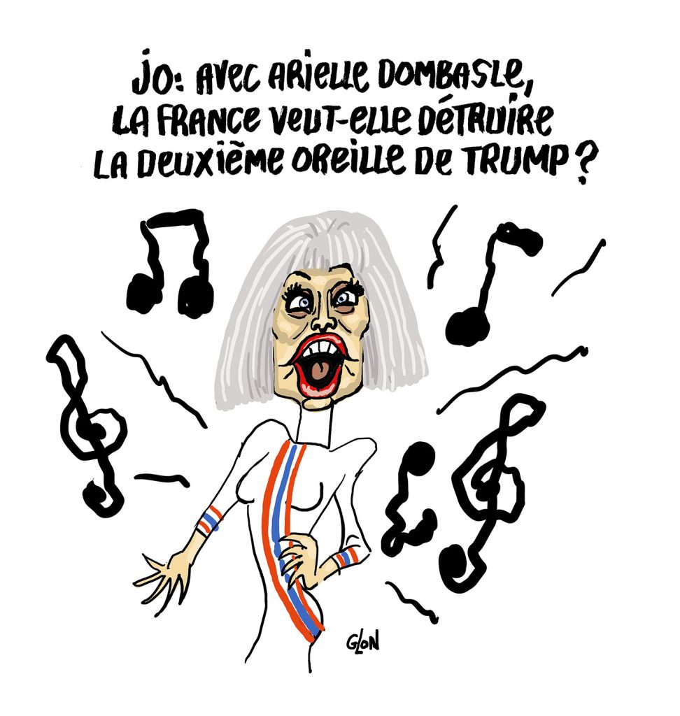 dessin presse humour Arielle Dombasle image drôle Donald Trump