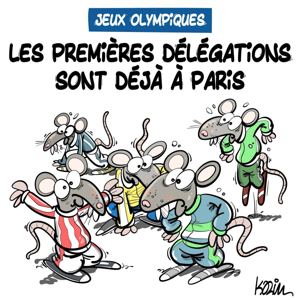 dessin presse humour Jeux Olympiques image drôle rats Paris