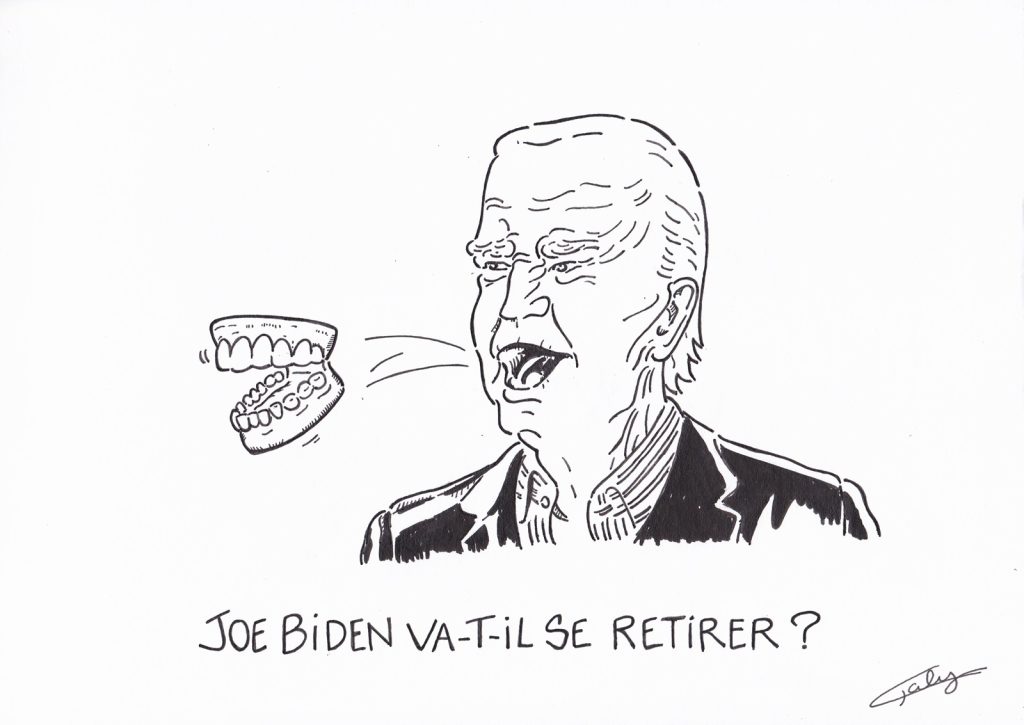 dessin presse humour retrait candidature image drôle Joe Biden