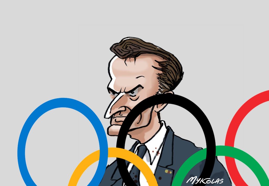 dessin presse humour Emmanuel Macron image drôle Jeux Olympiques