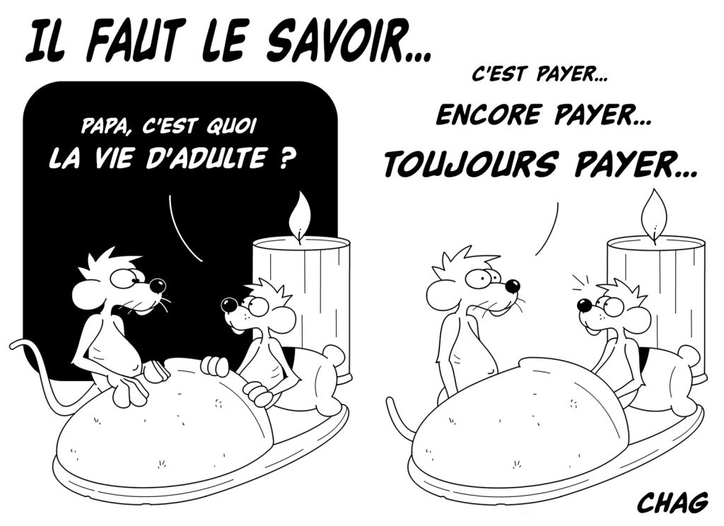 dessin humoristique vie adulte image drôle payer