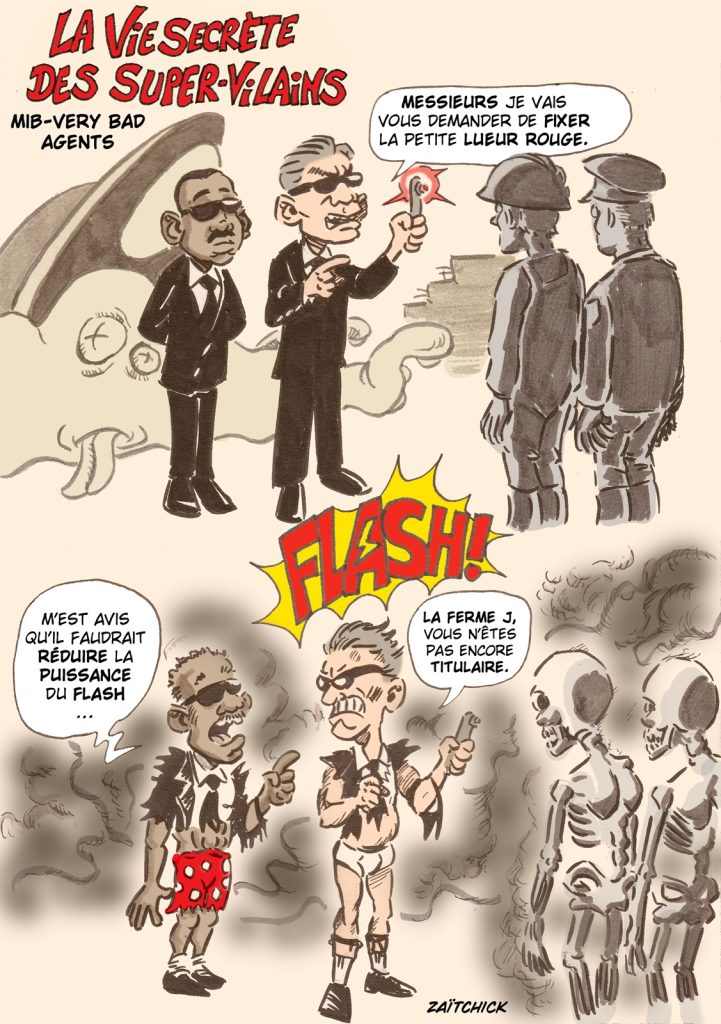 dessin presse humour super-vilains image drôle Men in black