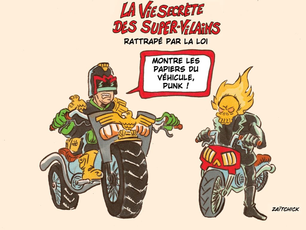 dessin presse humour super-vilains image drôle Judge Dredd Ghost Rider