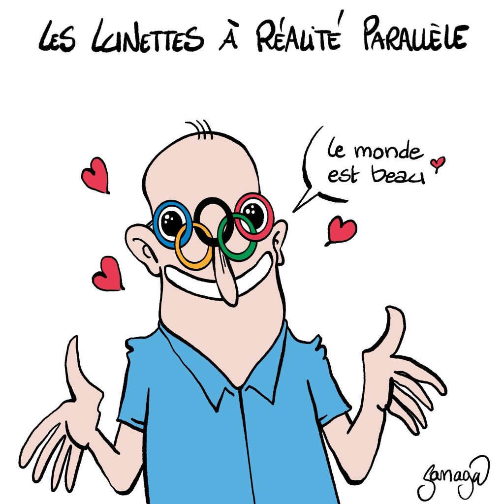 dessin presse humour Jeux Olympiques image drôle réalité parallèle