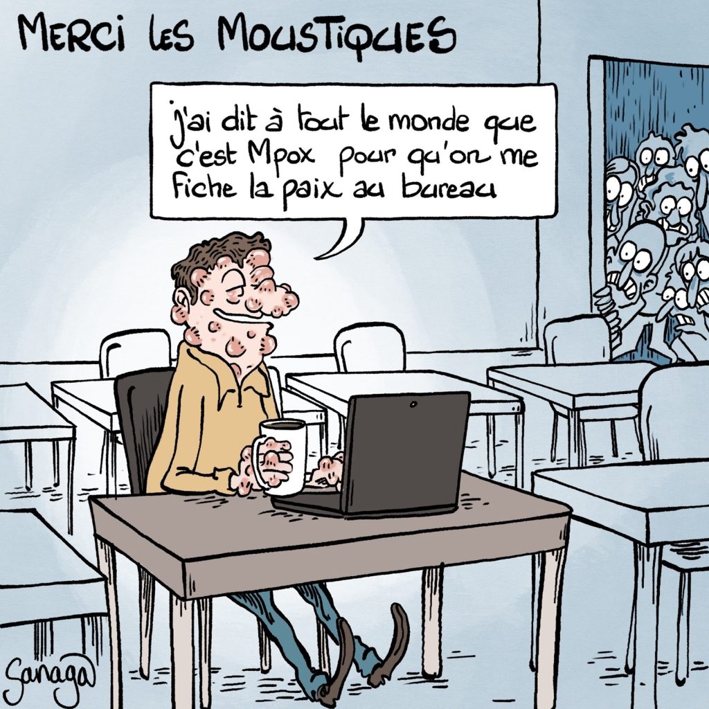 dessin presse humour piqures moustiques image drôle Mpox