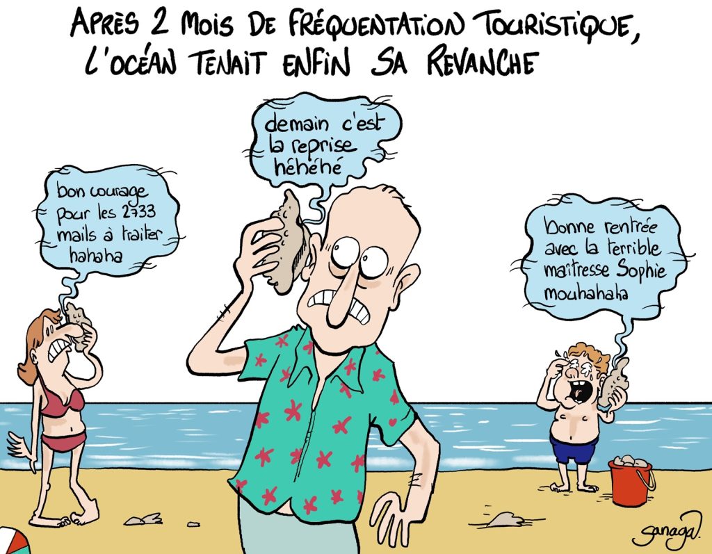 dessin presse humour océan tourisme image drôle fin vacances