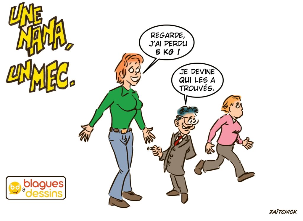 blague dessin humour mec nana homme femme perte prise poids