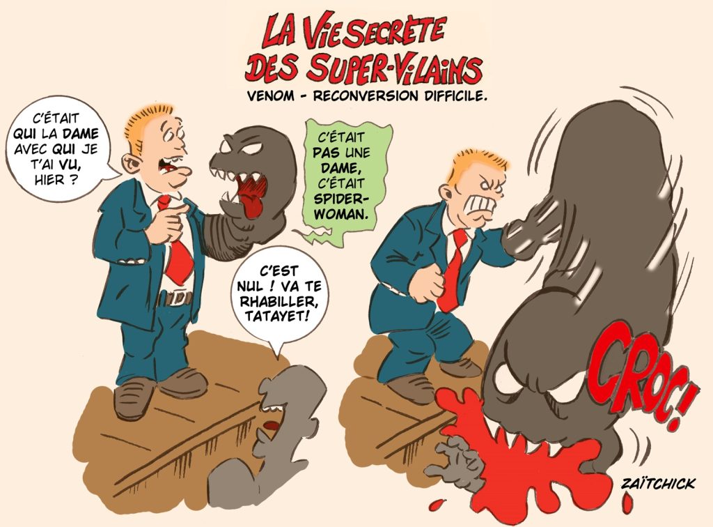 dessin presse humour super-vilains image drôle Venom