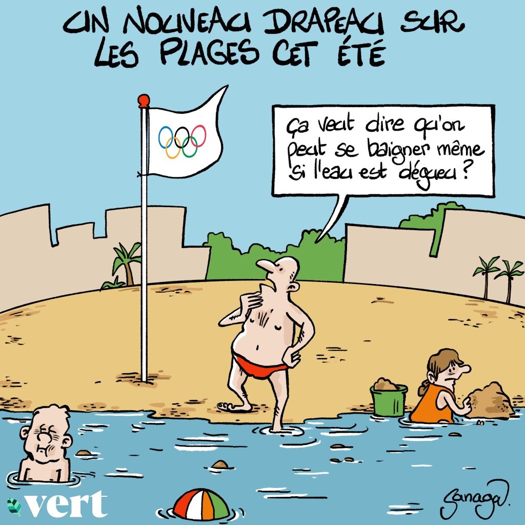 dessin presse humour Jeux Olympiques image drôle baignade Seine