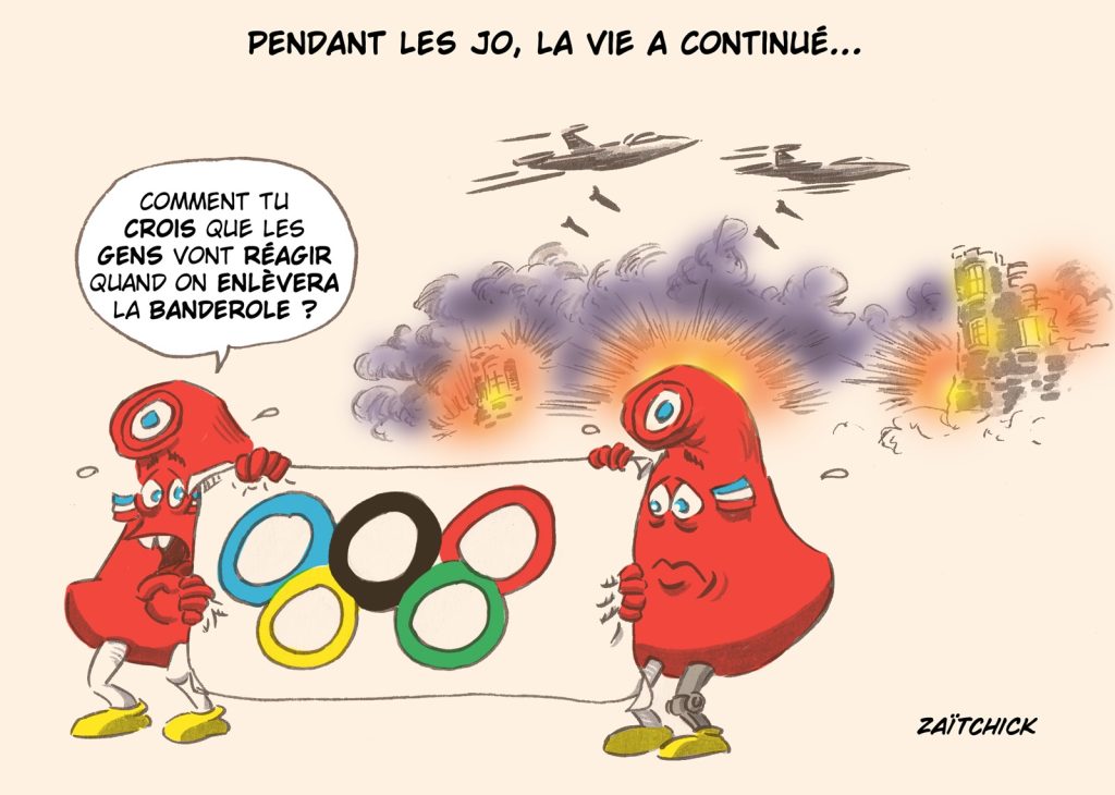 dessin presse humour Jeux Olympiques image drôle détournement d’attention