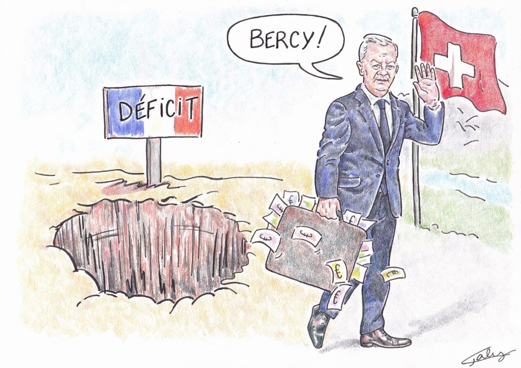 dessin presse humour Bruno Le Maire image drôle enseignant campus suisse