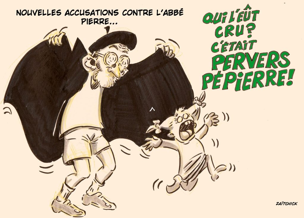 dessin presse humour accusation agression sexuelle image drôle Abbé Pierre