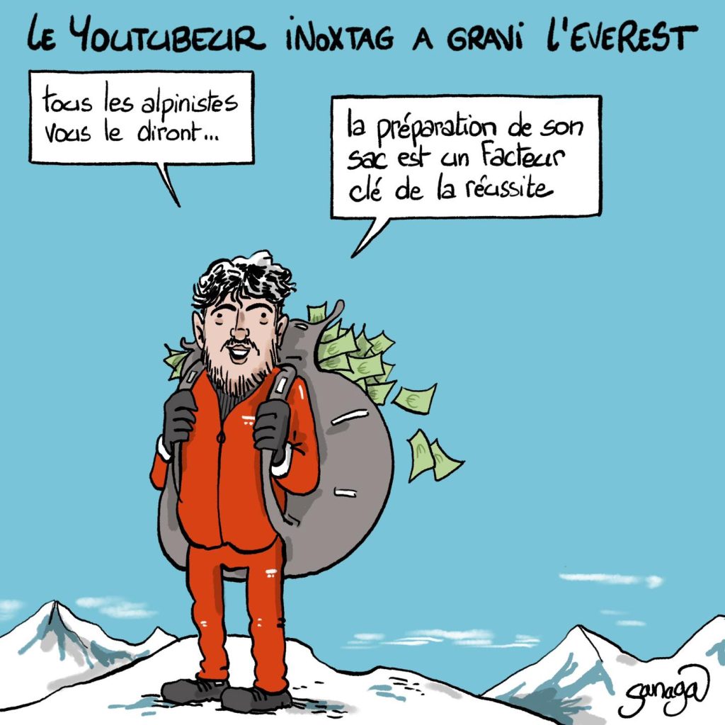 dessin presse humour Inoxtag image drôle ascension Everest