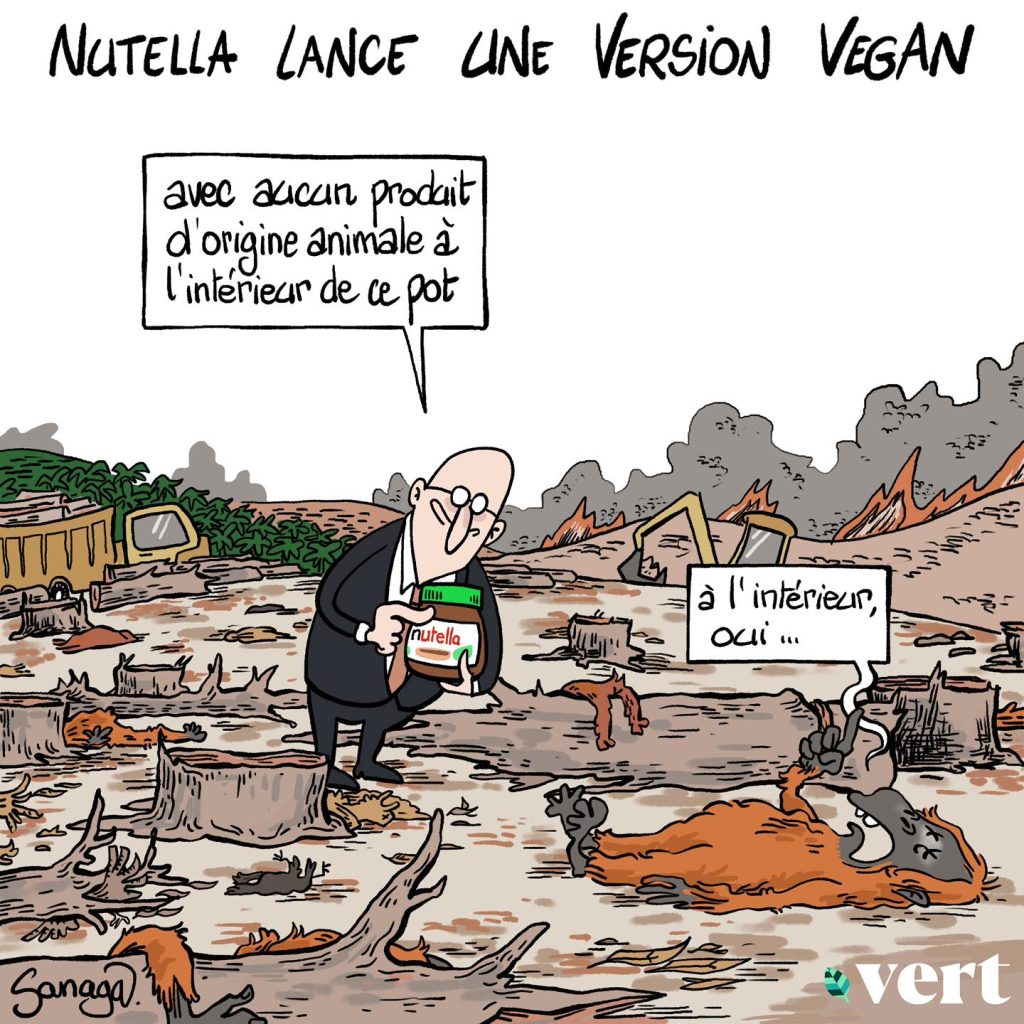 dessin presse humour Nutella Plant-Based image drôle déforestation