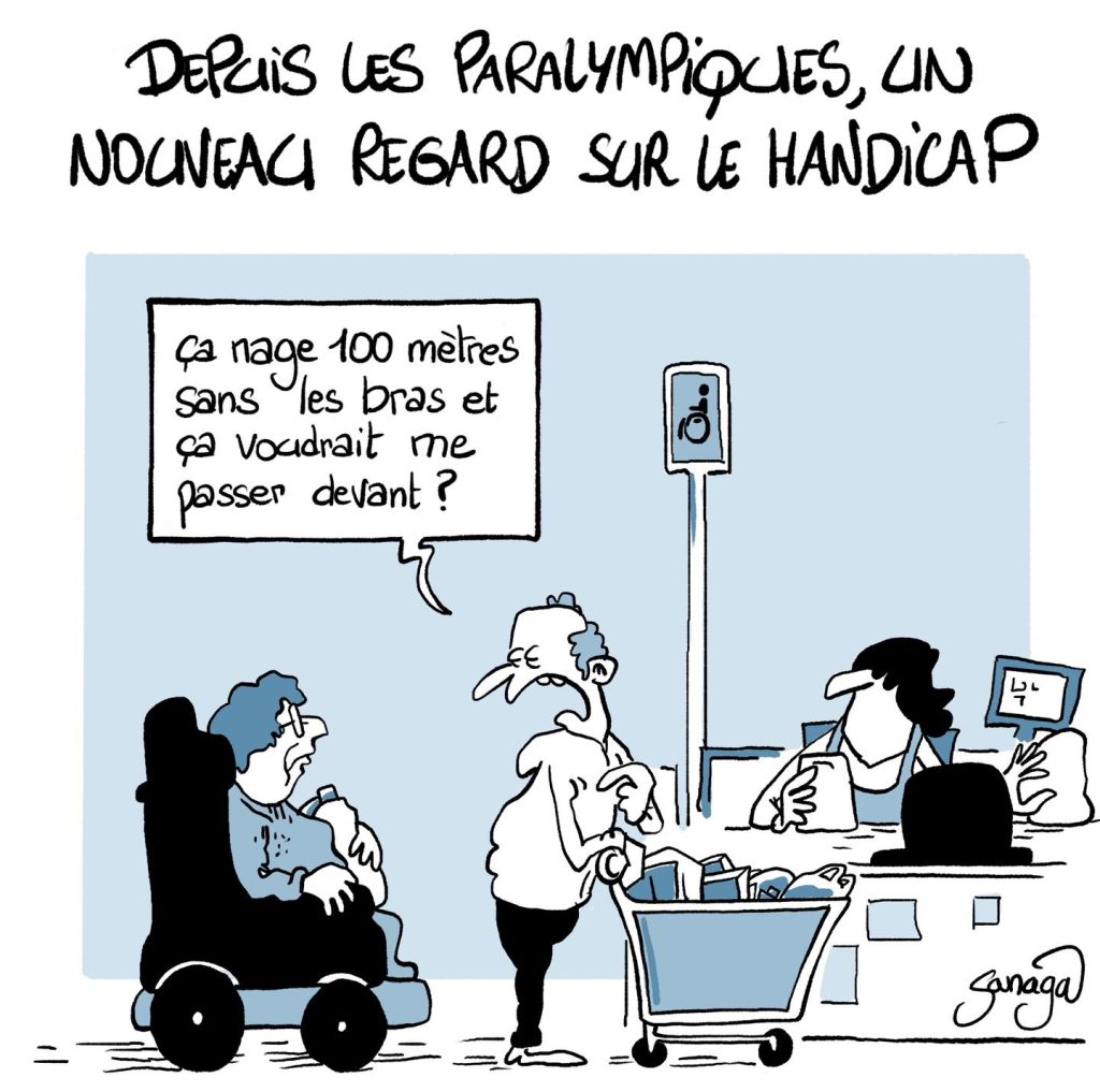 dessin presse humour Jeux Paralympiques image drôle regard handicap