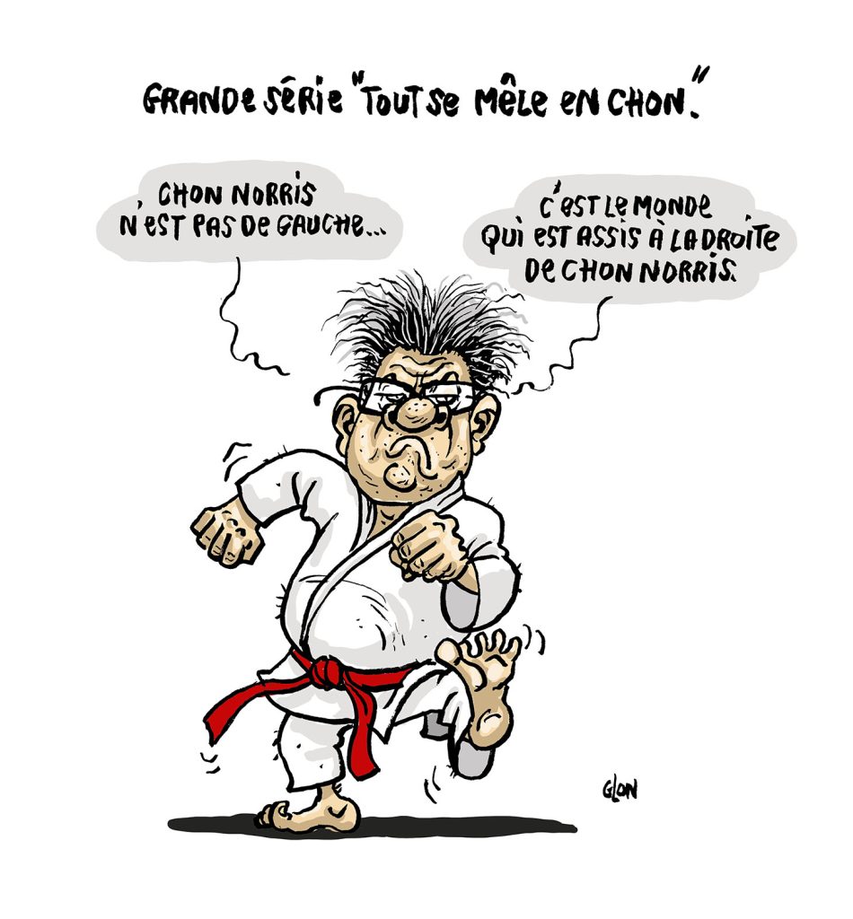 dessin presse humour Jean-Luc Mélenchon image drôle Chuck Norris