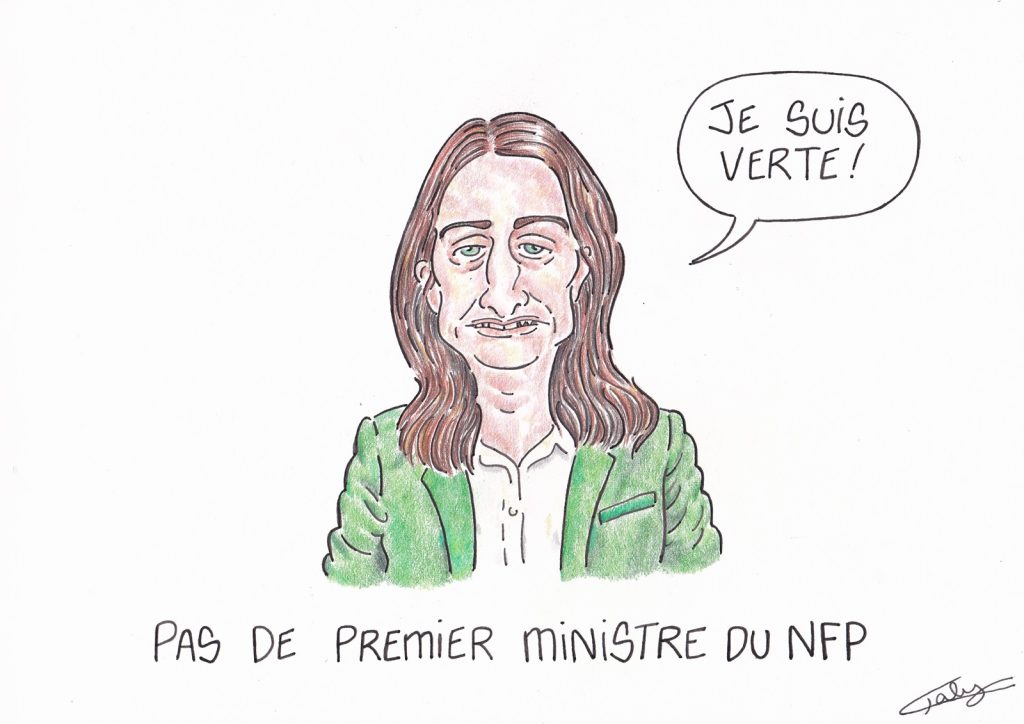 dessin presse humour Marine Tondelier image drôle nomination premier ministre