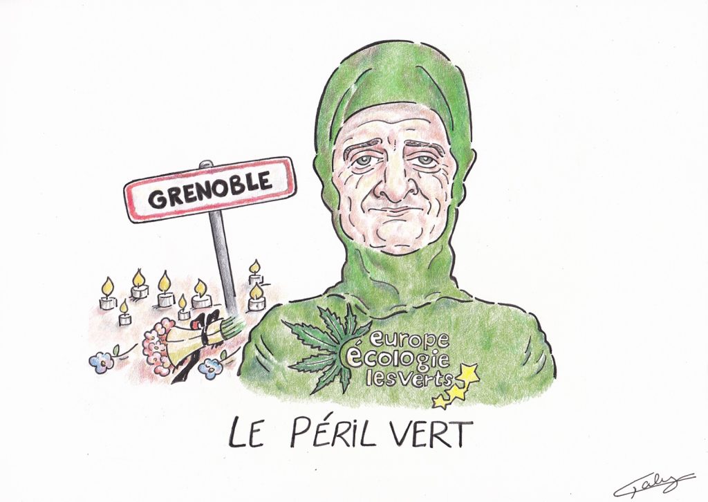 dessin presse humour Éric Piolle image drôle insécurité Grenoble