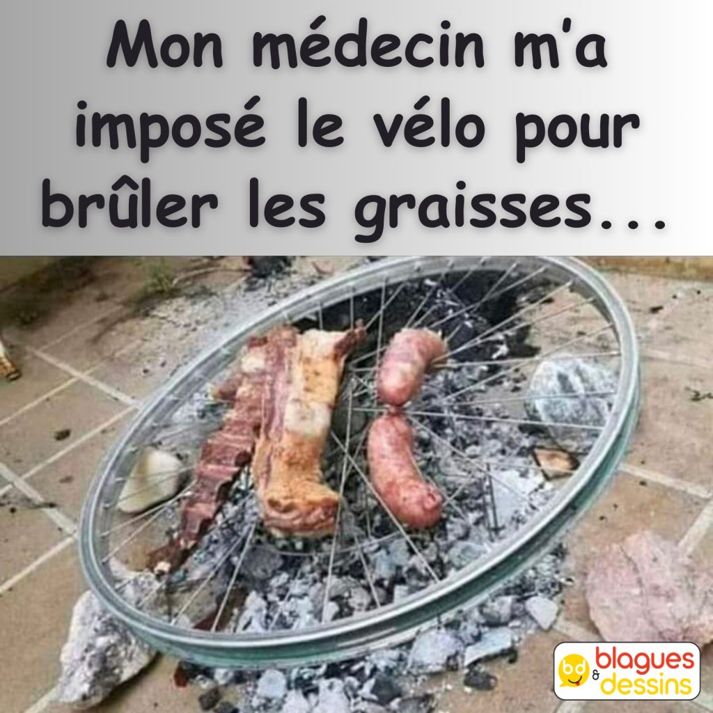 dessin humour régime sport vélo image drôle barbecue