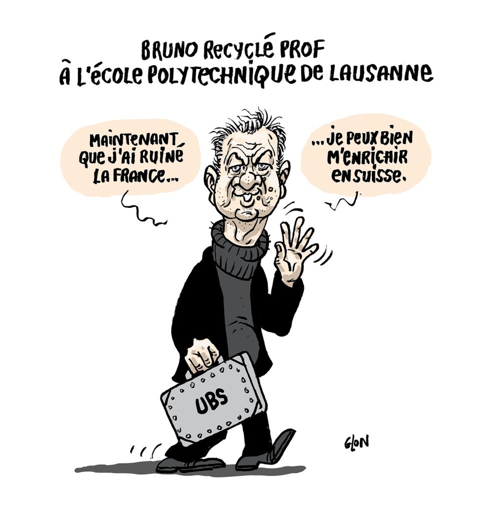 dessin presse humour Bruno Le Maire image drôle École Polytechnique de Lausanne