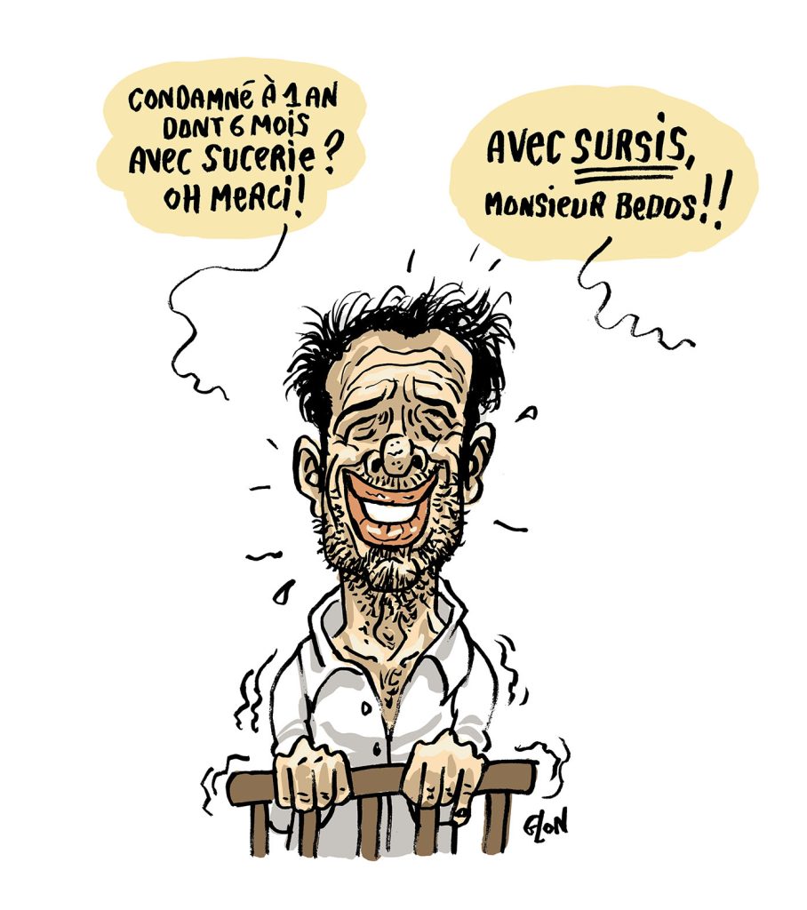 dessin presse humour condamnation Nicolas Bedos image drôle agression sexuelle