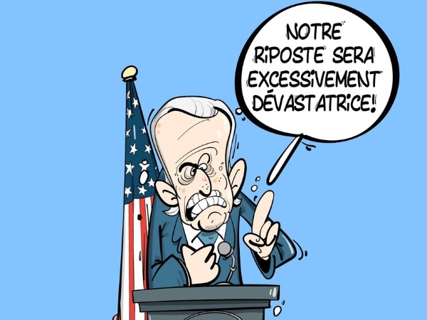 dessin presse humour États-Unis image drôle Joe Biden ouragan Milton