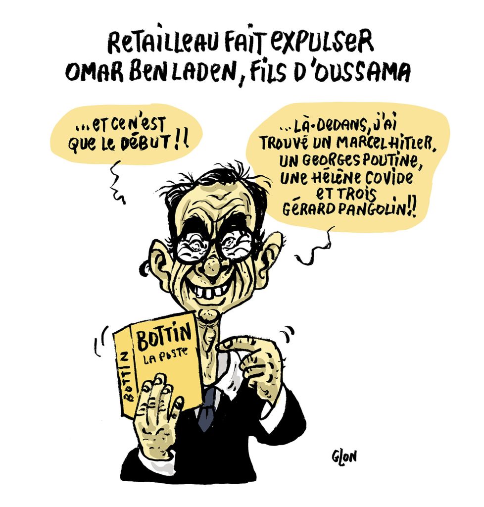 dessin presse humour Bruno Retailleau image drôle expulsion Omar Ben Laden