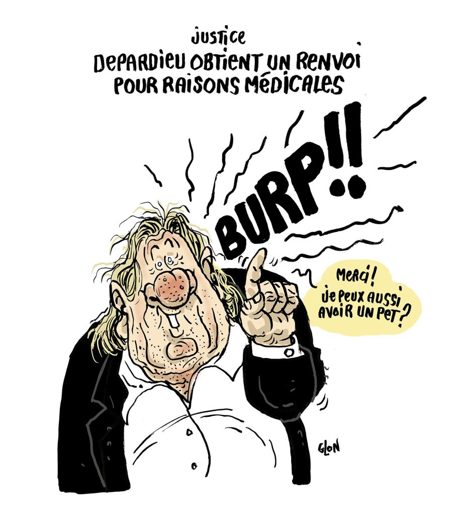 dessin presse humour renvoi Gérard Depardieu image drôle raisons médicales