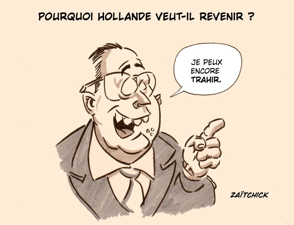 dessin presse humour retour politique image drôle François Hollande