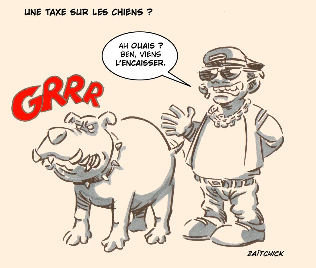 dessin presse humour déficit public image drôle taxe chien