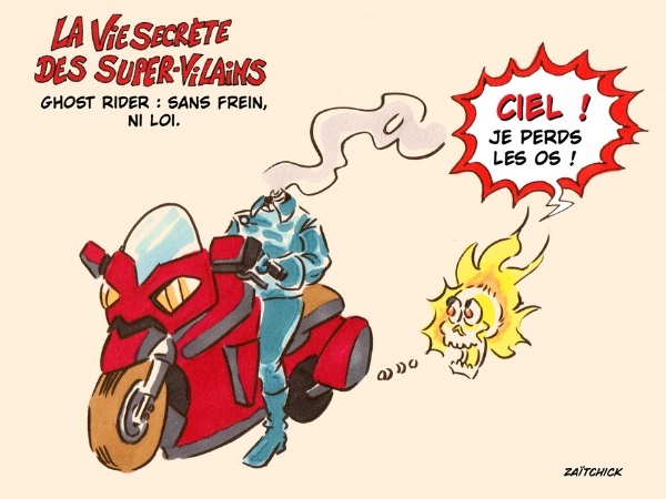 dessin presse humour super-vilains image drôle Ghost Rider