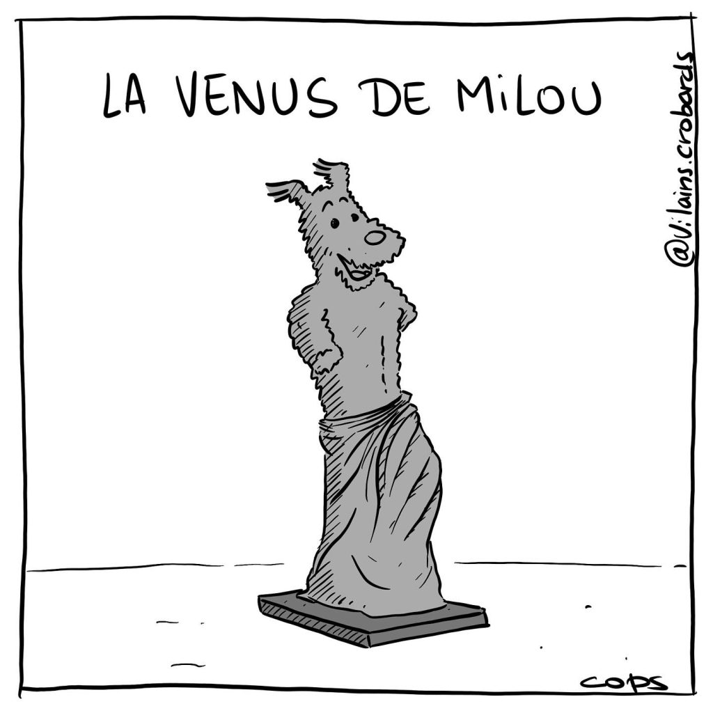 gag image drôle Tintin Milou dessin blague humour Vénus de Milo