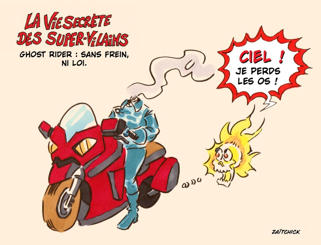 dessin presse humour super-vilains image drôle Ghost Rider