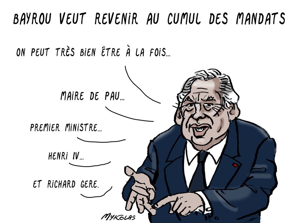 dessin presse humour François Bayrou premier ministre image drôle maire Pau