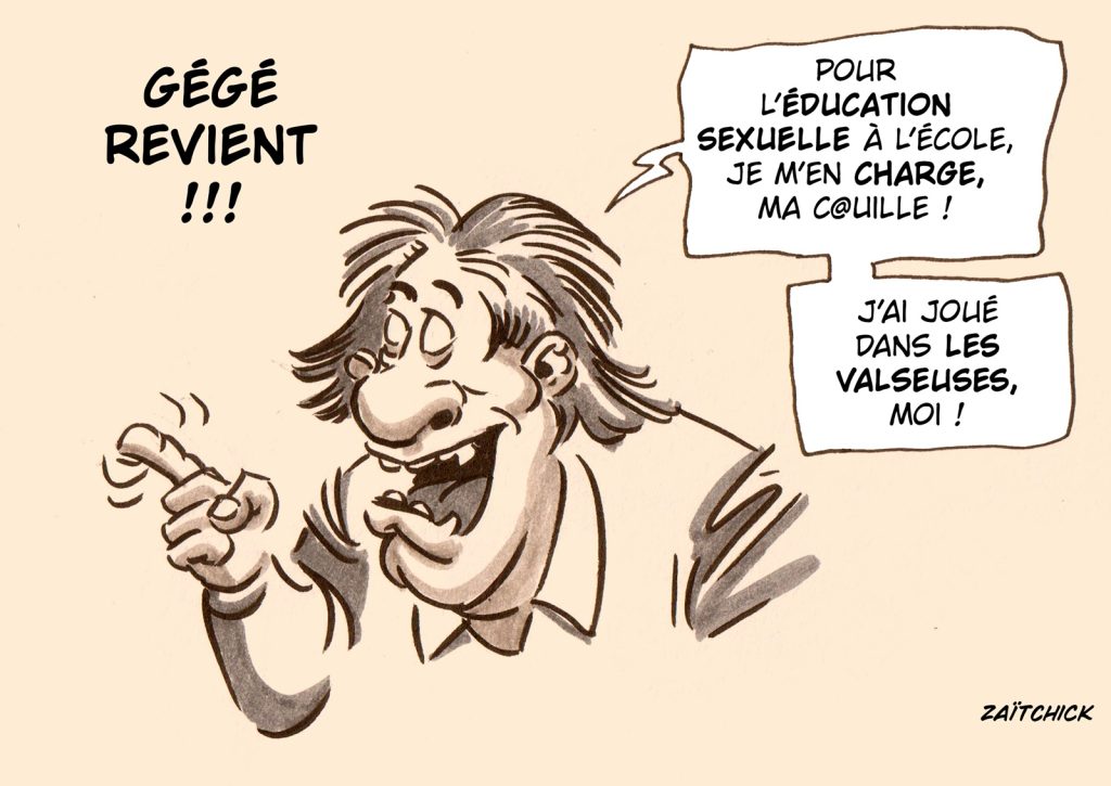 dessin presse humour Gérard Depardieu image drôle éducation sexuelle école