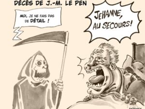 dessin presse humour mort image drôle Jean-Marie Le Pen