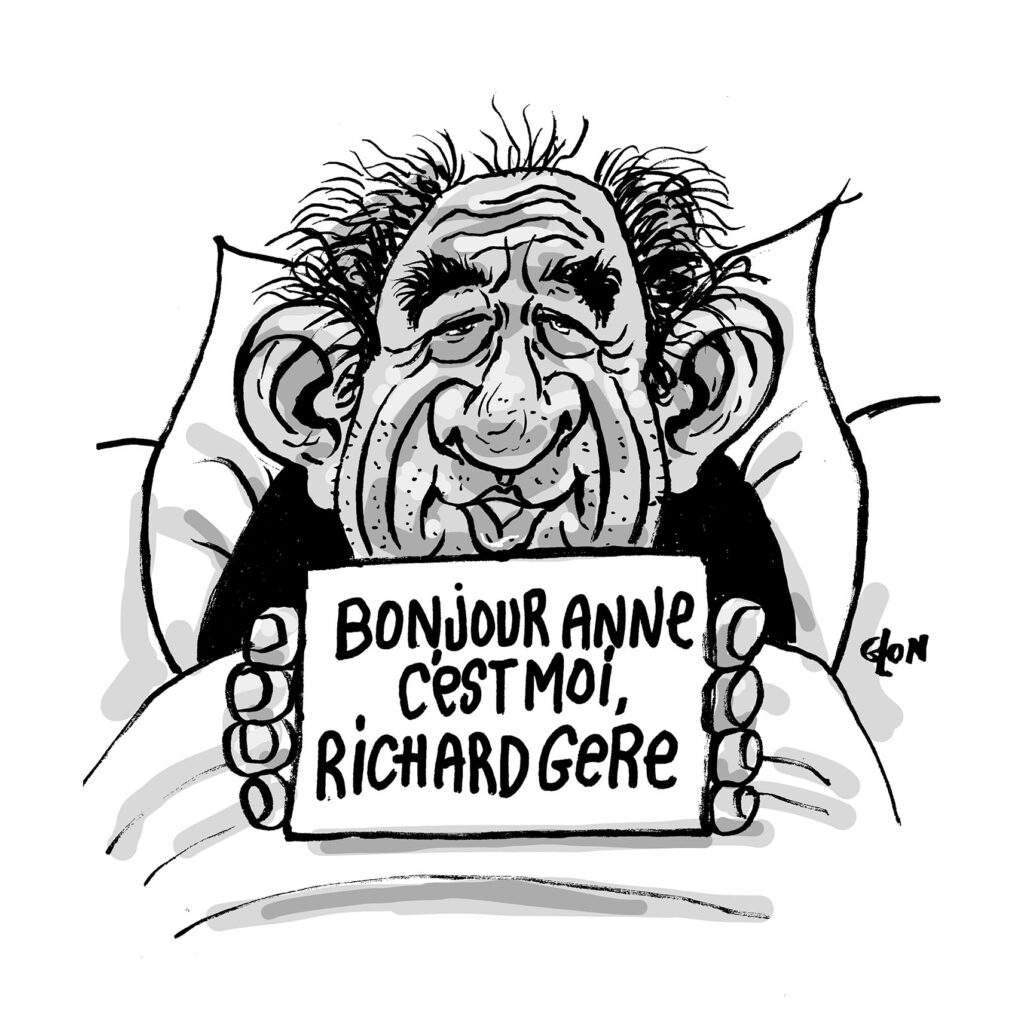 dessin presse humour François Bayrou image drôle arnaque Brad Pitt