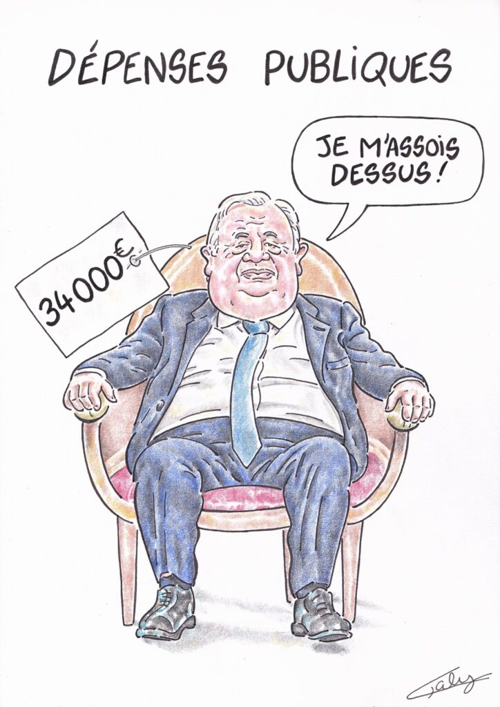 dessin presse humour Gérard Larcher image drôle fauteuil hors de prix