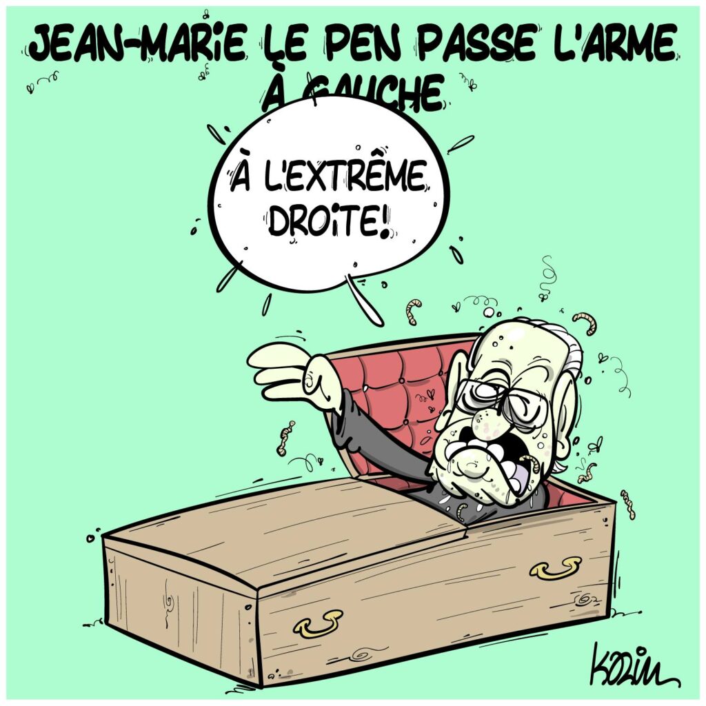 dessin presse humour décès Jean-Marie Le Pen image drôle extrême droite