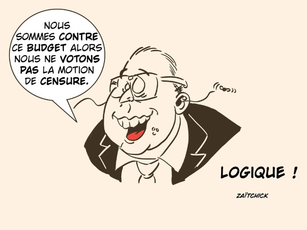 dessin presse humour François Hollande image drôle logique motion de censure