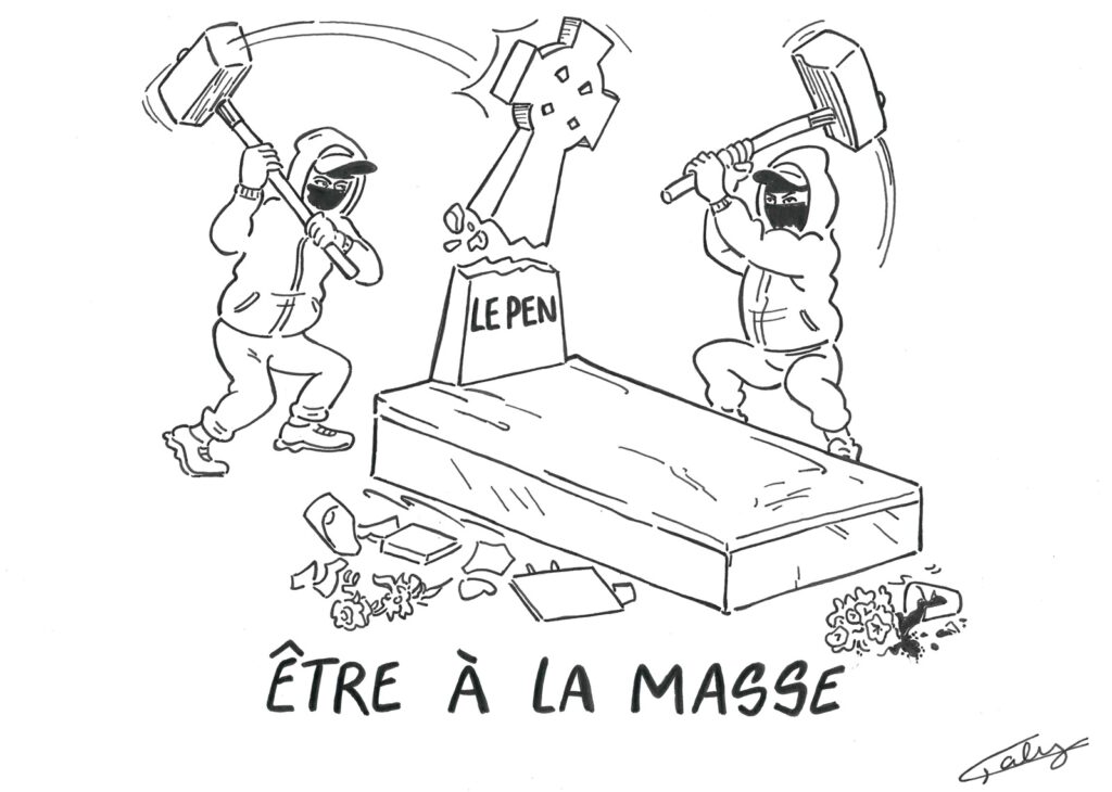 dessin presse humour dégradation tombe image drôle Jean-Marie Le Pen