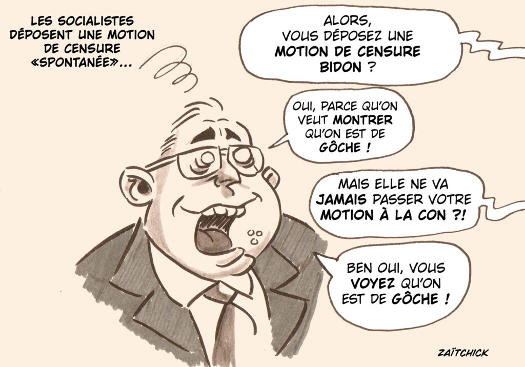 dessin presse humour motion censure image drôle Parti Socialiste