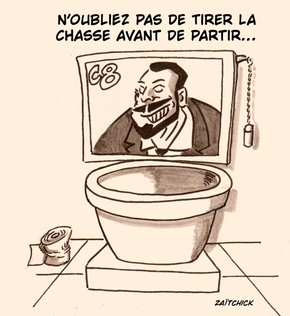 dessin presse humour Cyril Hanouna image drôle fermeture C8