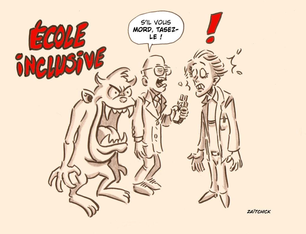 dessin presse humour Éducation Nationale image drôle école inclusive